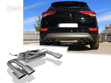 FOX Edelstahl Duplex Sportauspuff Hyundai Tucson 3 Typ TL je 2x115x85mm oval eingerollt abgeschrägt