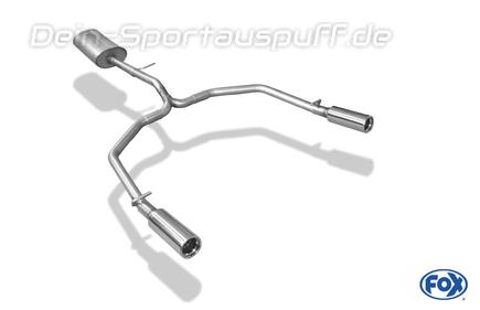 Fox Edelstahl Duplex Komplettanlage ab Kat Renault Twingo 1 Typ C06 Bj.93-07 je 70mm rund eingerollt mit Absorber