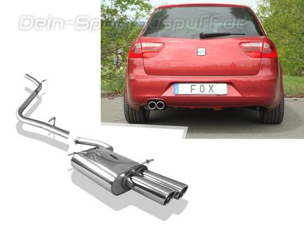 Fox Edelstahl Racing-Komplettanlage ab Kat Seat Exeo 1.6l Limo u. ST 2x80mm rund eingerollt abgeschrägt