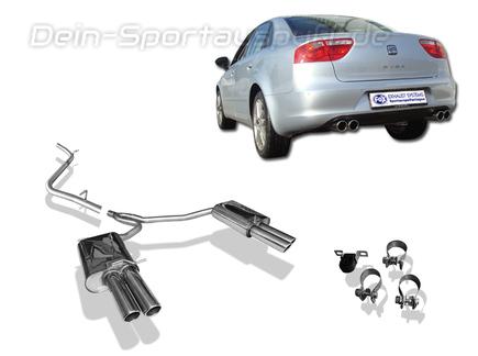 Fox Edelstahl Duplex Racing-Komplettanlage ab Kat Seat Exeo 1.8l Limo u. ST 2x76mm rund eingerollt abgeschrägt