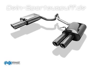 Fox Edelstahl Duplex Sportauspuff Seat Exeo Limo u. ST je 2x80mm rund eingerollt abgeschrägt mit Absorber