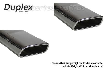 FOX Edelstahl Duplex Sportauspuff Skoda Kodiaq 4x4 Benzin je 145x65mm trapezförmig eingerollt abgeschrägt
