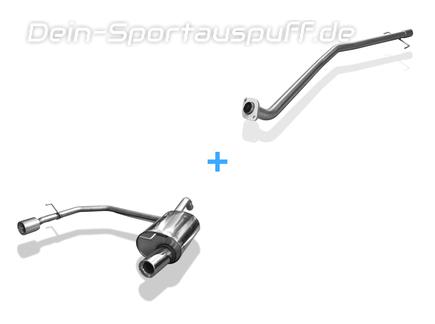 Fox Edelstahl Duplex Racing-Komplettanlage ab Kat Toyota Corolla E12 1.8 TS Schrägheck je 100mm rund eingerollt