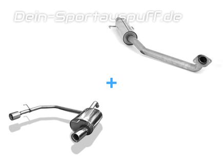 Fox Edelstahl Duplex Sportauspuff-Komplettanlage ab Kat Toyota Corolla E12 1.4l & 1.6l Schrägheck je 100mm rund eingerollt