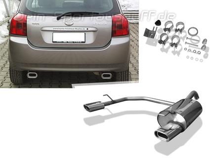 FOX Edelstahl Duplex Sportauspuff Corolla E12 1.8 TS Compressor je 135x80mm flachoval eingerollt abgeschrägt