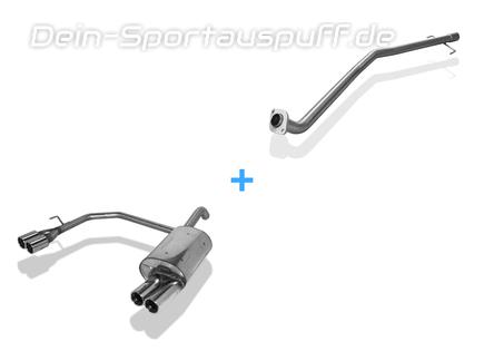 FOX Edelstahl Duplex Racing-Auspuffanlage ab Kat Corolla E12 1.8 TS Compressor je 2x80mm rund eingerollt