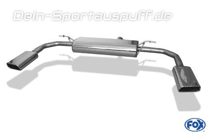 FOX Edelstahl Duplex Sportauspuff Mercedes CLA 4MATIC C117/X117 je 145x65mm trapezförmig eingerollt abgeschrägt
