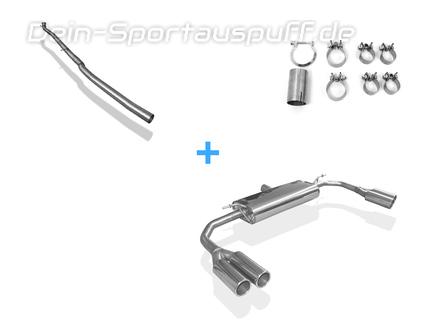 FOX Edelstahl Duplex Racing-Komplettanlage ab Kat. Mercedes CLA 220 4MATIC C117/X117 je 2x80mm rund eingerollt