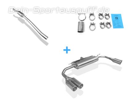 FOX Edelstahl Duplex Sportauspuff-Komplettanlage ab Kat. Mercedes CLA 220 4MATIC C117/X117 je 2x80mm rund eingerollt