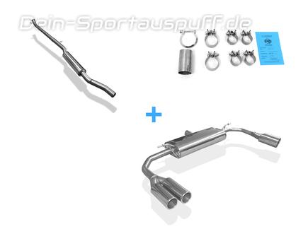 FOX Edelstahl Duplex Sportauspuff-Komplettanlage ab Kat. Mercedes CLA 250 4MATIC C117/X117 je 2x80mm rund eingerollt