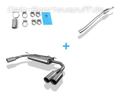 FOX Edelstahl Duplex Sportauspuff-Komplettanlage ab Kat. Mercedes CLA 220 4MATIC C117/X117 je 2x80mm rund doppelwandig