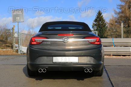 FOX Edelstahl Duplex Sportauspuff Opel Cascada Benzin je 2x76mm rund eingerollt