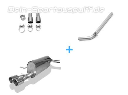 Fox Edelstahl Racing-Komplettanlage ab Kat. VW Polo 6R 1.4 GT u. GTI 2x76mm rund eingerollt gerade