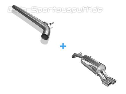 FOX Edelstahl Racing-Komplettanlage ab Kat. Ø63,5mm VW Polo 6R GT u. GTI 2x76mm rund eingerollt abgeschrägt