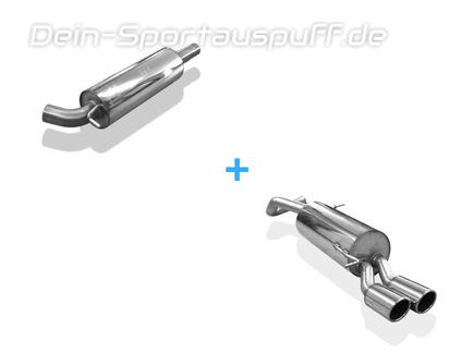 FOX Edelstahl Sportauspuffanlage ab Kat. Ø63,5mm VW Polo 6R GT u. GTI 2x90mm rund eingerollt abgeschrägt