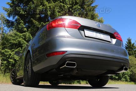 FOX Edelstahl Duplex Sportauspuff VW Jetta 4 (Typ 162) je 145x65mm trapezförmig eingerollt abgeschrägt