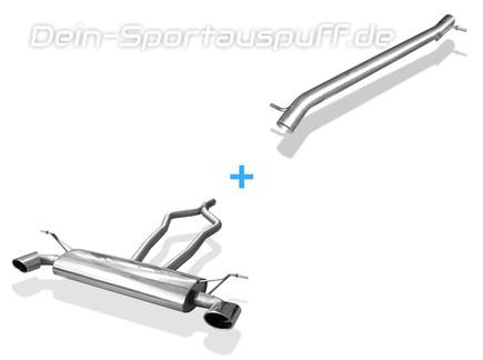 Fox Edelstahl Duplex Racing-Komplettanlage ab Kat VW Touareg 7L 3.2l V6 3.0l TDI V6 je 140x90mm oval eingerollt abgeschrägt mit Absorber