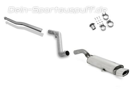 Fox Edelstahl Racing-Komplettanlage ab Kat Audi 80/90 (81/85) Limousine/Coupe - Modelle ohne Kat - 135x80mm flachoval eingerollt abgeschrägt