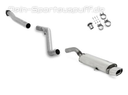 Fox Edelstahl Racing-Komplettanlage ab Kat Audi 80/90 (81/85) Limousine/Coupe - Modelle mit Kat - 135x80mm flachoval eingerollt abgeschrägt