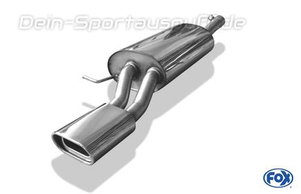 Fox Edelstahl Sportauspuff Audi A6 4B Typ C5 Limousine u. Avant ohne Stoßstangenausschnitt 135x80mm flachoval