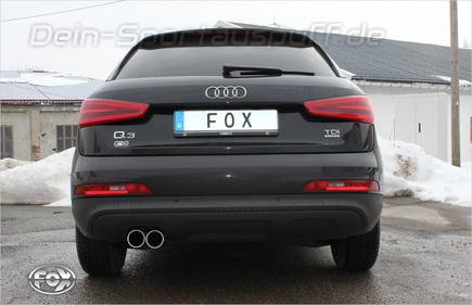 Fox Edelstahl Racing-Komplettanlage ab Kat Audi Q3 2.0 TFSI 2x80mm rund eingerollt