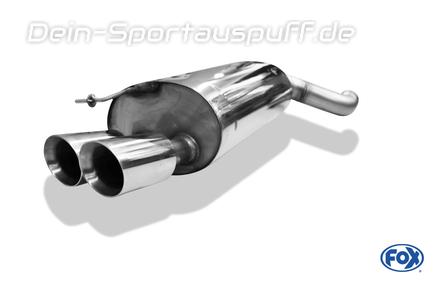 Fox Edelstahl Sportauspuff BMW 7er E65 735i 745i ab 2001 2x90mm rund doppelwandig abgeschrägt