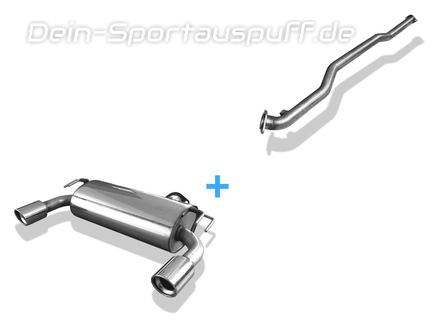 Fox Edelstahl Duplex Racing-Komplettanlage ab Kat Mitsubishi Lancer Evolution X - Evo 10 je 100mm rund eingerollt abgeschrägt mit Absorber