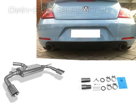 Fox Edelstahl Duplex Sportauspuff VW Beetle inkl. Cabrio Typ 16 5C 1.2l (Mod. mit Starrachse) je 100mm rund doppelwandig doppelwandig abgeschrägt