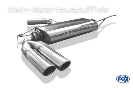 Fox Edelstahl Sportauspuff VW Beetle inkl. Cabrio Typ 5C Diesel (Mod. mit Starrachse) 2x80mm rund eingerollt abgeschrägt