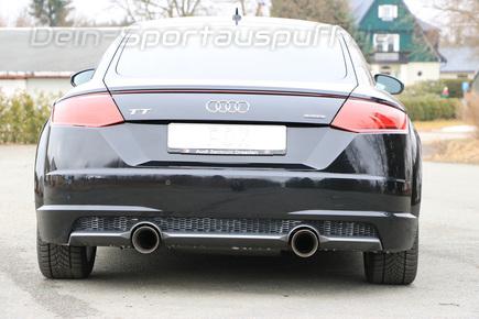 FOX Edelstahl Duplex Sportauspuff-Komplettanlage ab Kat Audi TT 8S/FV quattro je 100mm rund doppelwandig abgeschrägt