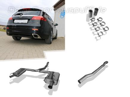 FOX Edelstahl Duplex Racing-Komplettanlage ab Kat Opel Insignia OPC Sports Tourer für originalen Endrohrausgang