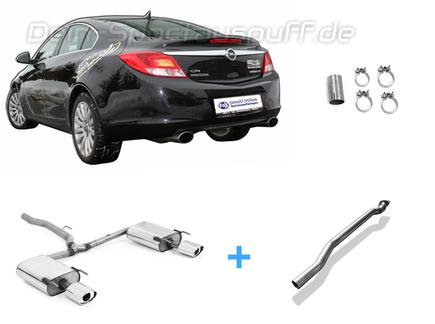 Fox Edelstahl Duplex Racing-Komplettanlage ab Kat Opel Insignia 4x4 je 140x90mm oval eingerollt abgeschrägt mit Absorber