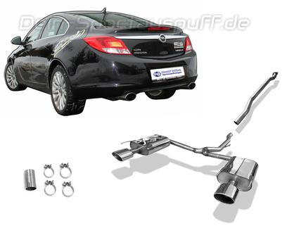 Fox Edelstahl Duplex Racing-Komplettanlage ab Kat Opel Insignia 4x4 je 140x90mm oval eingerollt abgeschrägt