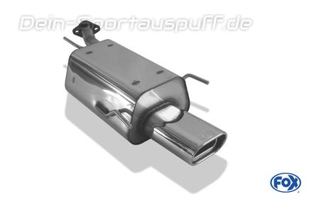 Fox Edelstahl Racing-Komplettanlage ab Kat Opel Zafira A 135x80mm flachoval eingerollt abgeschrägt mit Absorber