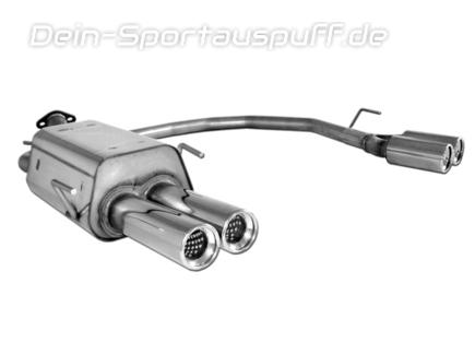Fox Edelstahl Duplex Racing-Komplettanlage ab Kat Opel Zafira A je 2x80mm rund eingerollt gerade mit Absorber