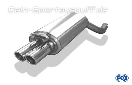 FOX Edelstahl Sportauspuff Audi 100, A6 Typ C4 2.6l 2.8l 2x70mm rund eingerollt abgeschrägt