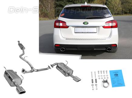 FOX Edelstahl Duplex Sportauspuffanlage ab Kat. Subaru Levorg je 115x85mm oval eingerollt abgeschrägt