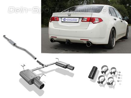 Fox Edelstahl Duplex Sportauspuffanlage ab Kat. Honda Accord 8 CU2 Limousine/Tourer ab 2008 je 114mm rund eingerollt
