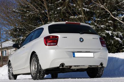 FOX Edelstahl Duplex Sportauspuffanlage ab Kat. Ø80mm-System BMW 1er F20 F21 3-Tür 5-Tür 120d je 90mm rund doppelwandig abgeschrägt