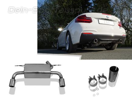 FOX Edelstahl Duplex Sportauspuff BMW 2er Cabriolet F23 je 90mm rund eingerollt