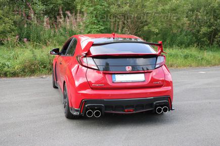 FOX Edelstahl Duplex Racing-Komplettanlage ab Kat. Honda Civic 9 FK2 Type-R je 2x90mm rund eingerollt