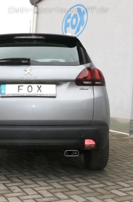 FOX Edelstahl Racing-Komplettanlage ab Kat. Peugeot 2008 145x65mm trapezförmig eingerollt abgeschrägt