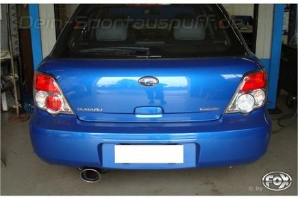 Fox Edelstahl Racing-Komplettanlage ab Kat Subaru Impreza GD GG 2.0 92kW 129x106mm oval eingerollt abgeschrägt mit Absorber