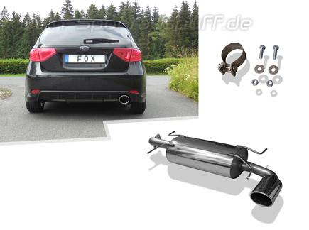 FOX Edelstahl Sportauspuff Subaru Impreza GR 2.0D 129x106mm oval eingerollt abgeschrägt