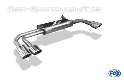 FOX Edelstahl Duplex Sportauspuff Mercedes V-Klasse W447 W220d je 2x115x85mm oval eingerollt abgeschrägt
