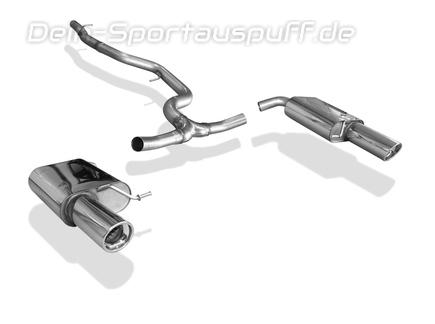 FOX Edelstahl Duplex Racing-Sportauspuffanlage ab Kat VW Passat 3C 3.2 FSI 4Motion je 100mm rund eingerollt abgeschrägt mit Absorber