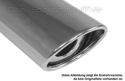 Fox Edelstahl Racing-Komplettanlage ab Kat Honda Civic 7 Coupe Typ EM 115x85mm oval eingerollt abgeschrägt mit Absorber