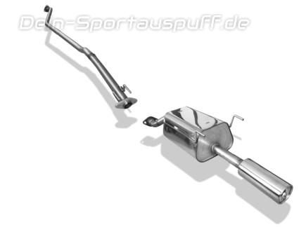 Fox Edelstahl Racing-Komplettanlage ab Kat Honda Civic 7 Coupe Typ EM 1x90mm rund eingerollt gerade mit Absorber