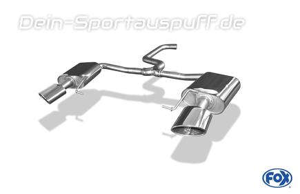 FOX Edelstahl Duplex Sportauspuff Seat Leon ST Cupra 300 4Drive Typ 5F für Rieger Stoßstange je 160x90mm oval eingerollt seitlich abgeschrägt mit Absorber