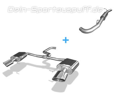 FOX Edelstahl Duplex Sportauspuffanlage ab Kat. Seat Leon ST Cupra 300 4Drive Typ 5F für Rieger Stoßstange je 160x90mm oval eingerollt seitlich abgeschrägt mit Absorber